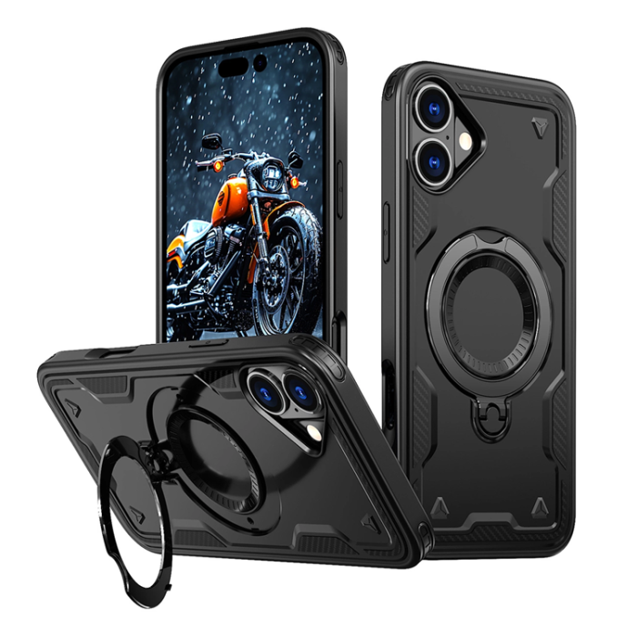 OEM - iPhone 16 Mobilskal MagSafe Hybrid Armor Trendy - Svart