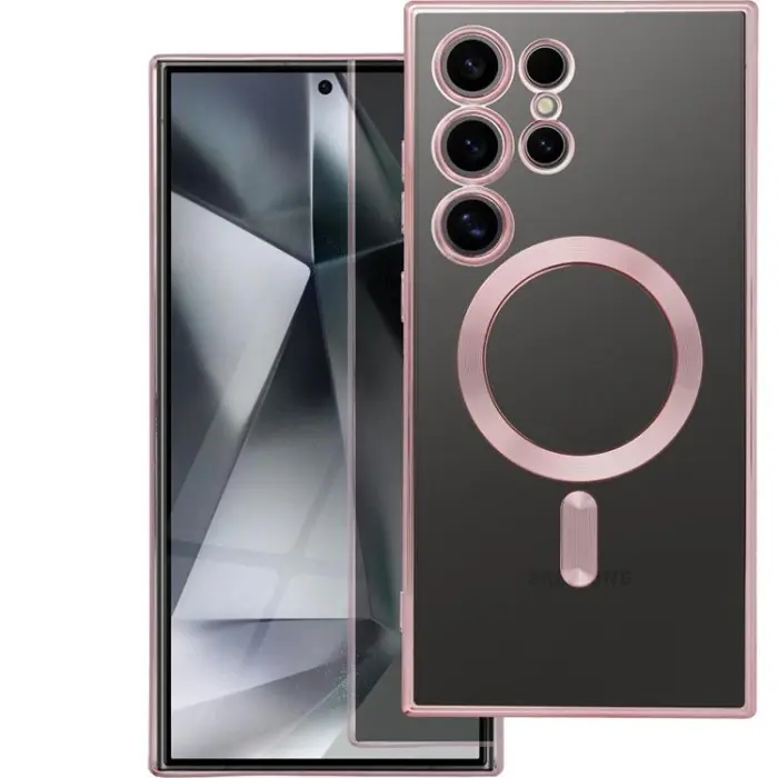 Galaxy S25 Ultra MagSafe skal rosa guld skydd mobilskal