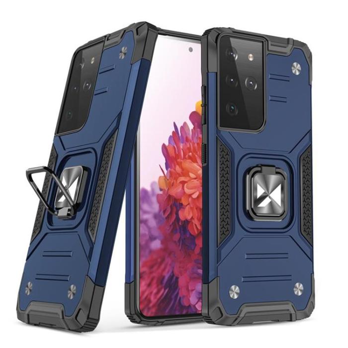 Wozinsky - Wozinsky Ring Armor Skal Galaxy S22 Ultra - Blå