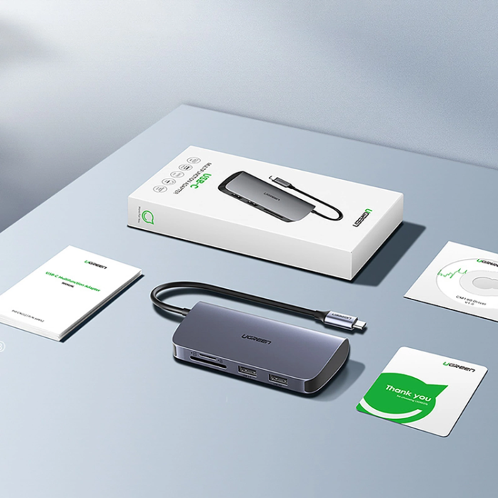 Ugreen - Ugreen 9in1 HUB USB-C Till USB-C, HDMI, VGA, RJ45, SD/TF Kortläsare, 3xUSB-A 3.0
