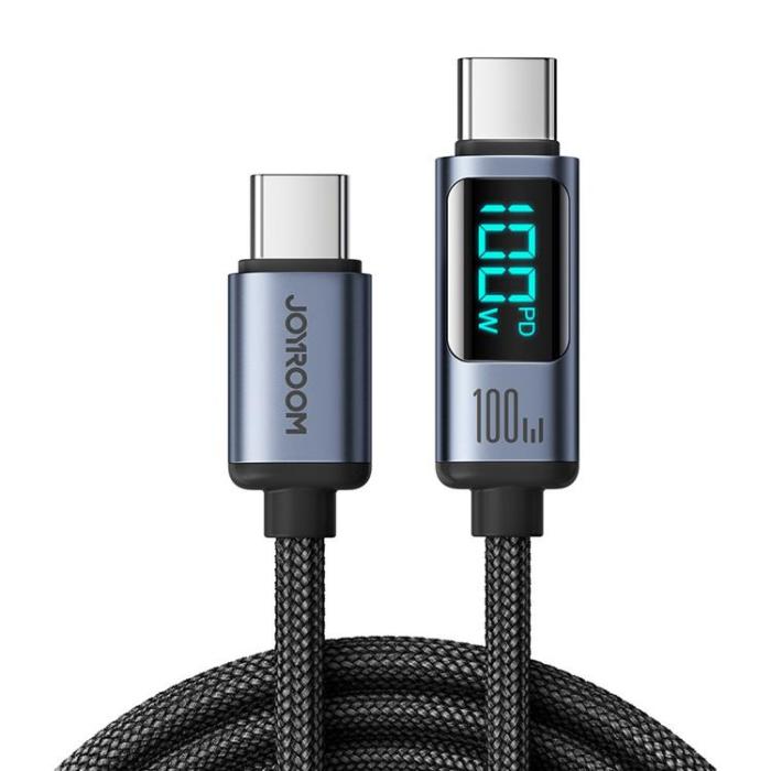 Joyroom - Joyroom USB-C till USB-C kabel 100W med LED display 1.2m