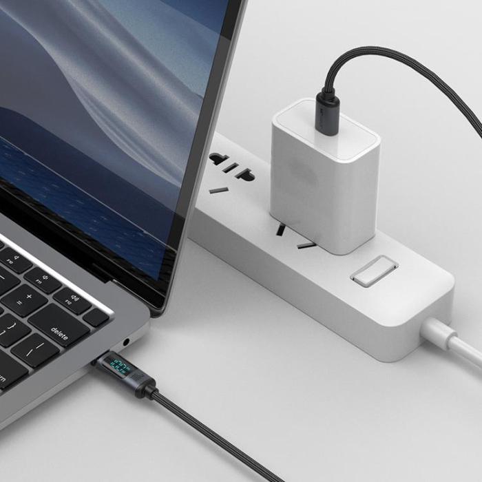 Joyroom - Joyroom USB-C till USB-C kabel 100W med LED display 1.2m