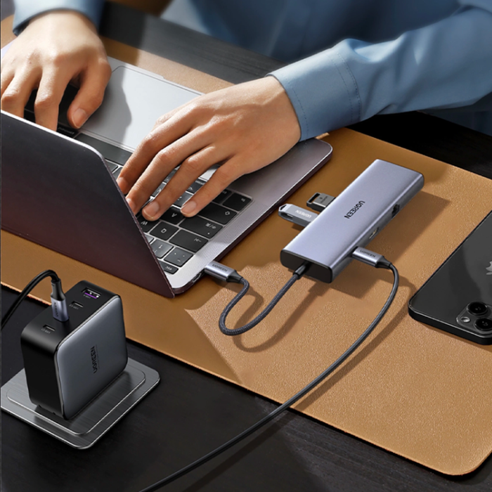 Ugreen - Ugreen HUB Adapter VGA, HDMI, RJ45, USB-C, SD/TF Kortläsare, USB-A
