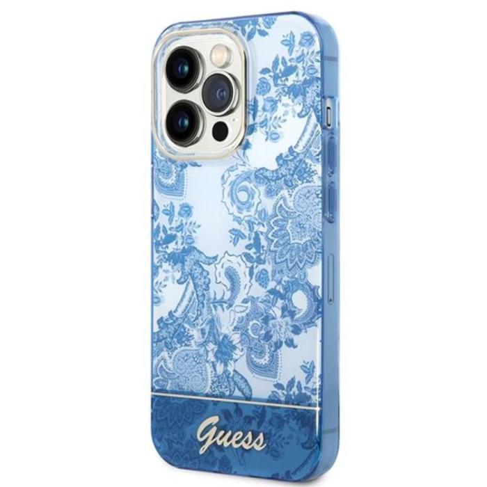 Guess - GUESS iPhone 14 Pro Max Skal Porcelain Collection - Blå