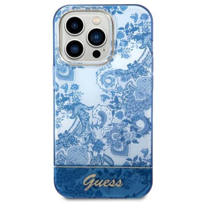 Guess - GUESS iPhone 14 Pro Max Skal Porcelain Collection - Blå