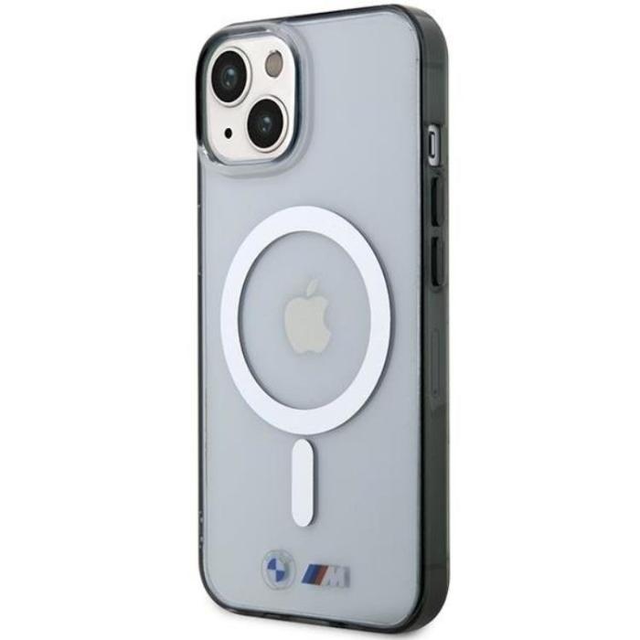 BMW - BMW iPhone 14 Mobilskal Magsafe Silver Ring - Transparent