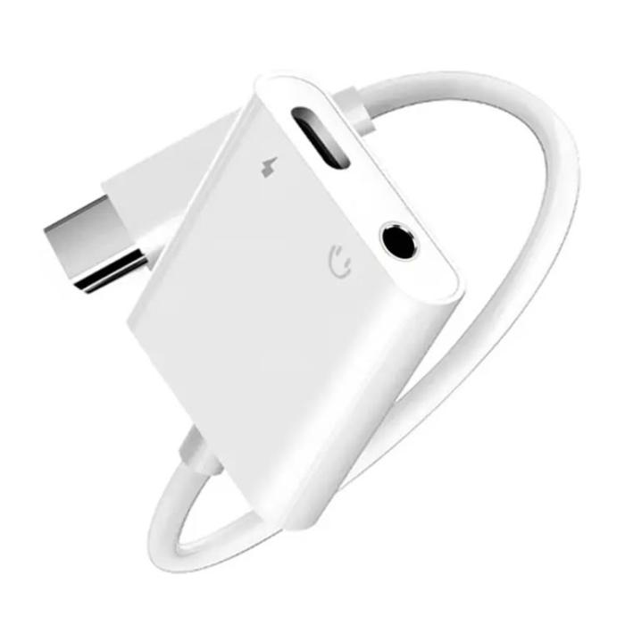 SiGN - SiGN Split Adapter USB-C till 3.5 mm och USB-C - Vit