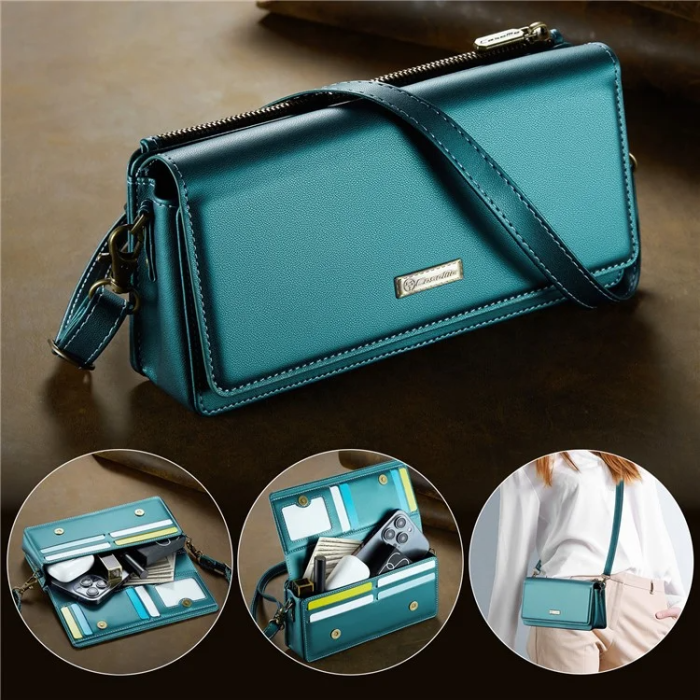 Caseme - CASEME Crossbody Väska RFID Blocking Me30 Max Läder - Grön