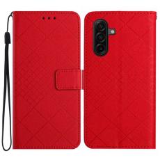 OEM - Samsung Galaxy S26 Fodral Imprint Konstl&auml;der Flip Folio - R&ouml;d
