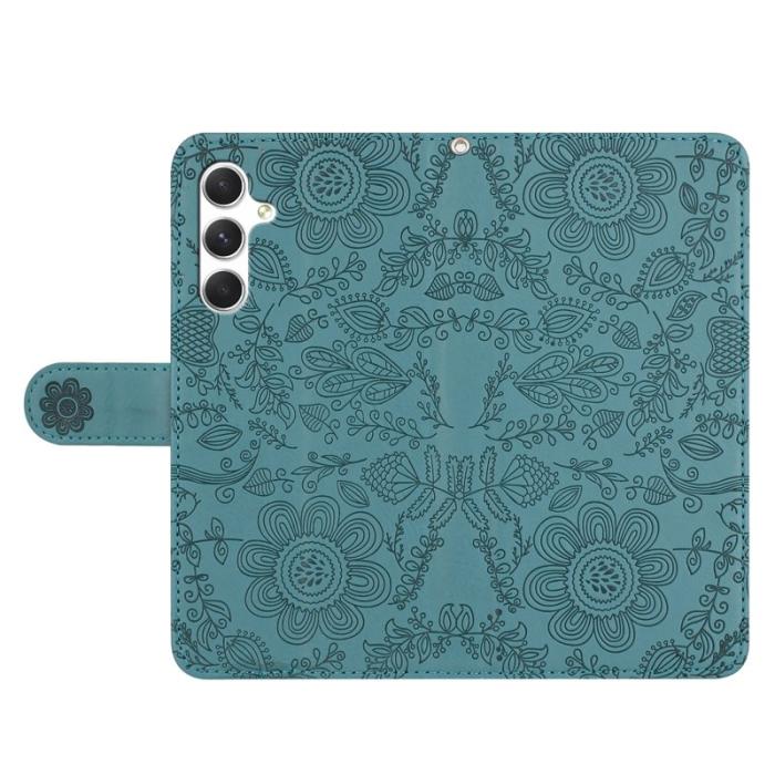 OEM - Samsung Galaxy S26 Plånboksfodral Blommönster Konstläder Flip - Grön