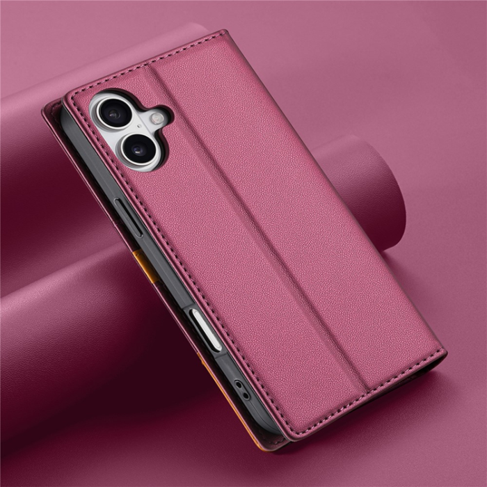 N.BEKUS - N.BEKUS iPhone 17 Plånboksfodral RFID Blocking P3 - Vinröd