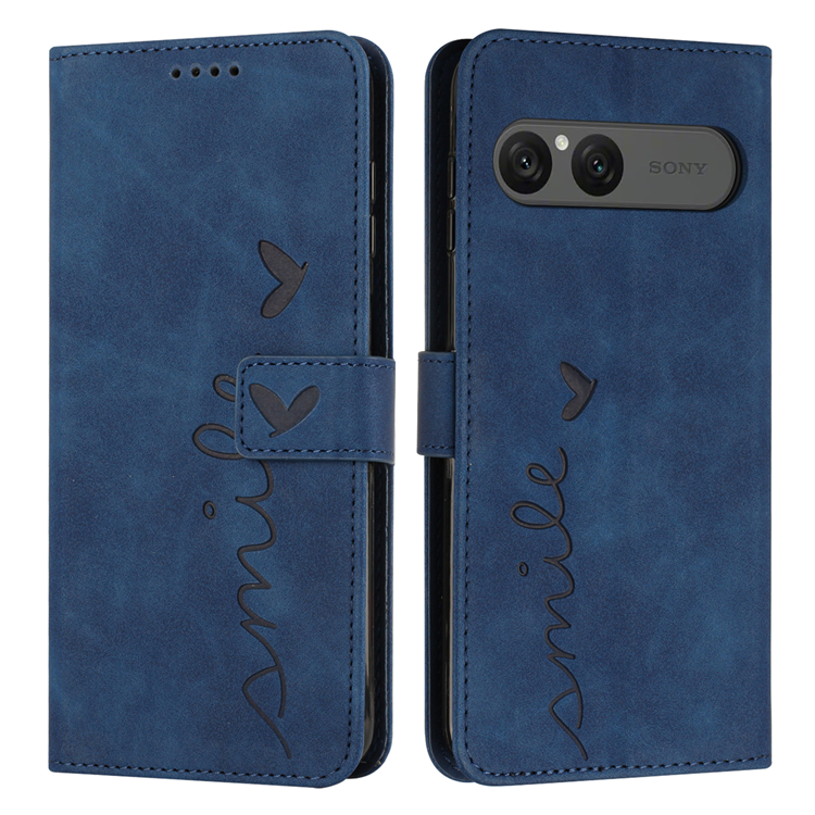 Sony Xperia 10 VII Plånboksfodral Imprinted Heart - Blå | 2353 | AlltMobil