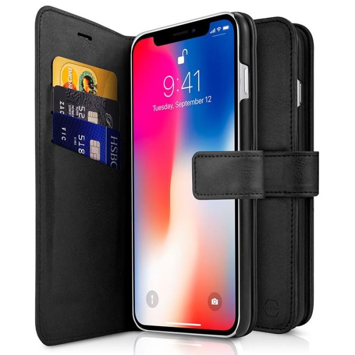 A-One Brand - ITSKINS Magnetic plånboksväska till iPhone XS / X - Svart