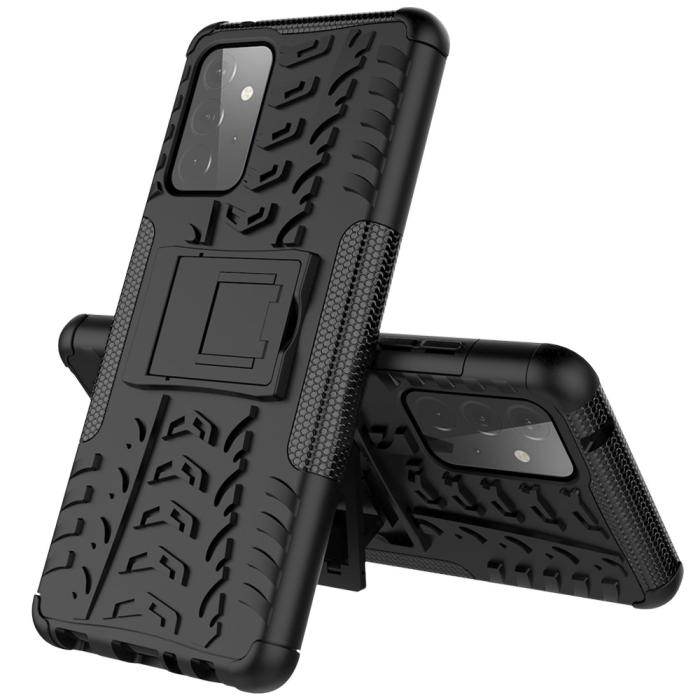 OEM - Tyre Kick-Stand Mobilskal till Galaxy A72 5G - Svart