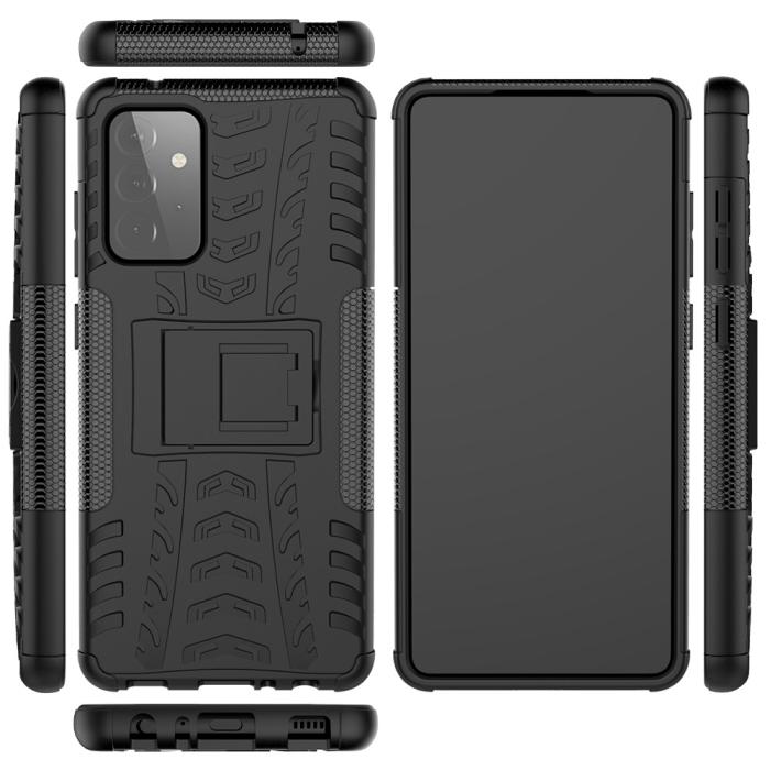 OEM - Tyre Kick-Stand Mobilskal till Galaxy A72 5G - Svart