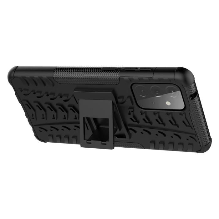 OEM - Tyre Kick-Stand Mobilskal till Galaxy A72 5G - Svart