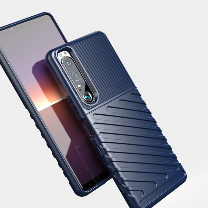 UTGATT5 - Twill Thunder Mobilskal till Sony Xperia 1 III - Blå