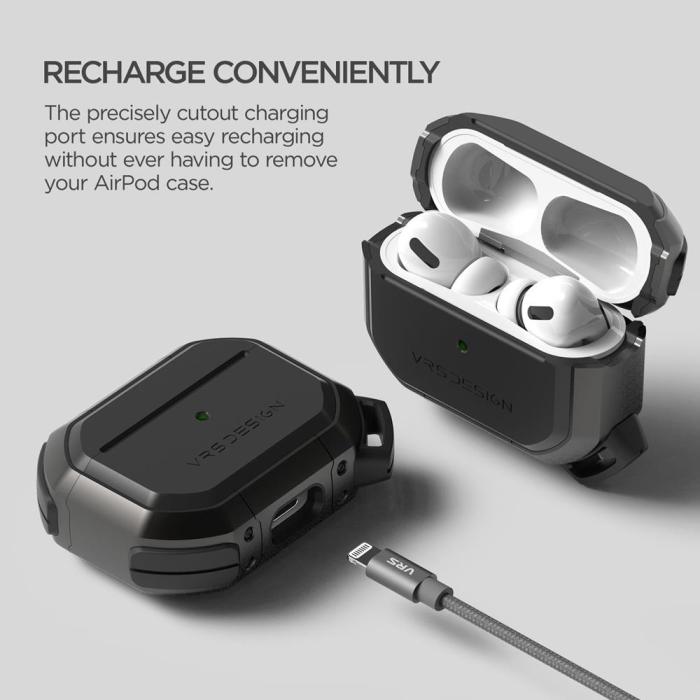 UTGATT1 - VRS DESIGN | Active Skal Apple Airpods Pro - Metal Black