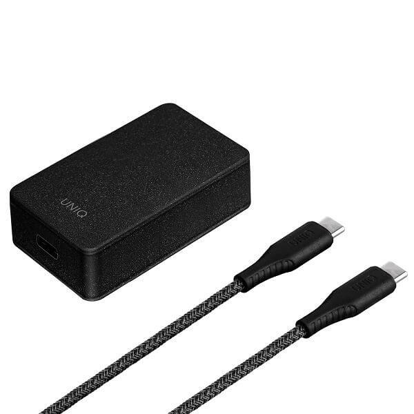 UNIQ USB-C PD 18W + kabel USB-C till USB-C Svart | 3541 | AlltMobil