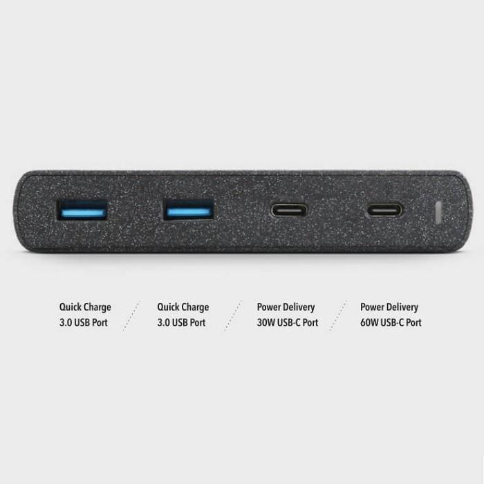UNIQ - UNIQ HUB Surge 2x USB 3.0 + 2x USB-C PD 3.0 Svart