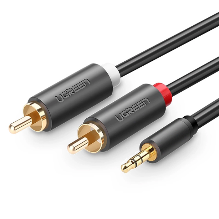 Ugreen - Ugreen Aux till 2xRCA 3m Kabel 3.5 mm mini jack - Grå