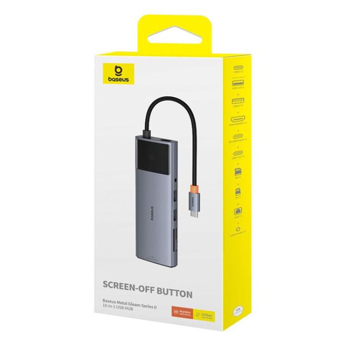 BASEUS - Baseus 11in1 HUB USB-C Till USB-C / 3x USB-A - Grå