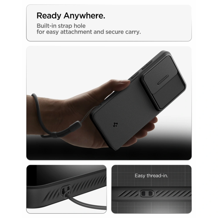 Spigen - Spigen Mobilskal För Galaxy S26 Ultra Optik Armor - Svart