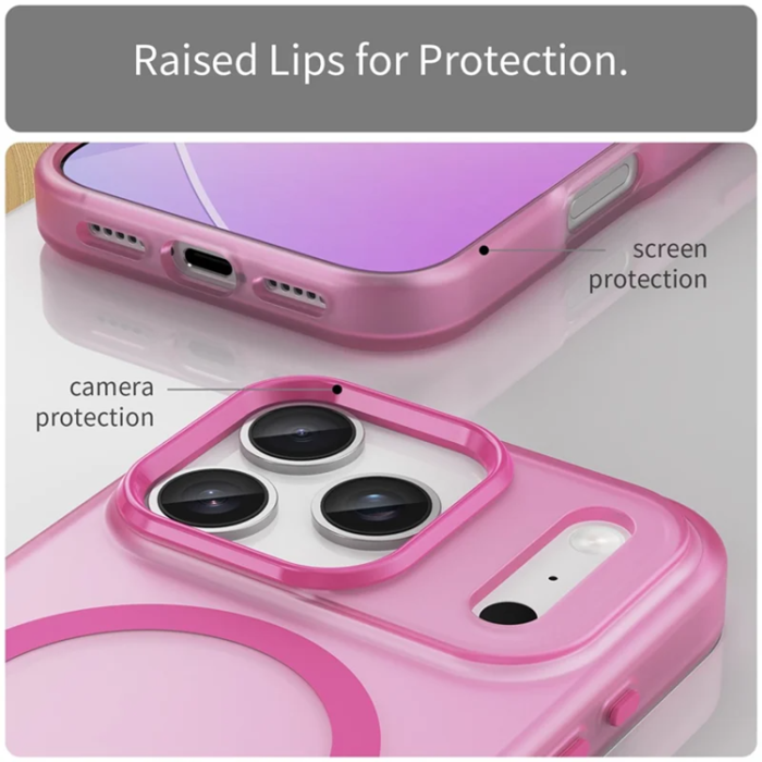 A-One Brand - iPhone 17 Pro Mobilskal MagSafe Matte Translucent - Rosa