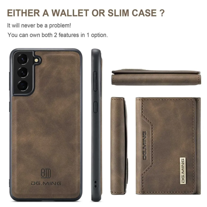 DG.MING - DG.MING Galaxy S23 Plånboksfodral Detachable M2 2in1 - Mörkbrun