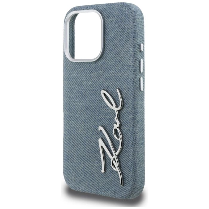 KARL LAGERFELD - Karl Lagerfeld Mobilskal För iPhone 16 Pro Jeans Signature Logo - Blå