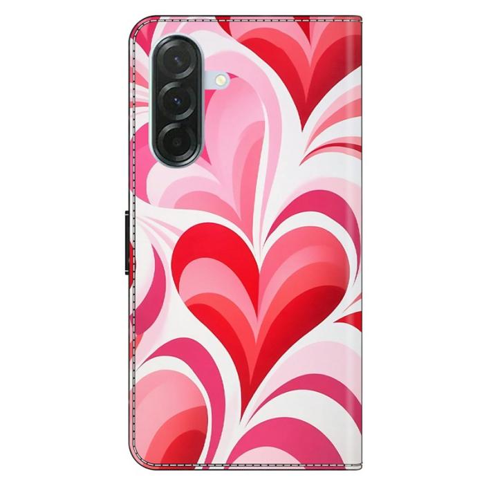 OEM - Samsung Galaxy A37 Plånboksfodral Konstläder Mönstertryck - Vit