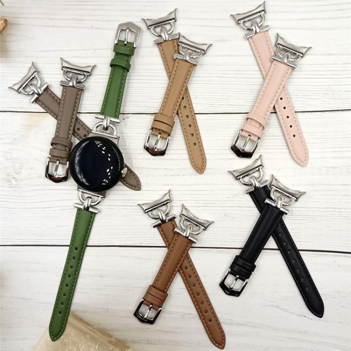 A-One Brand - Google Pixel Watch 3 45mm Armband Äkta Cow Läder - Ljusrosa