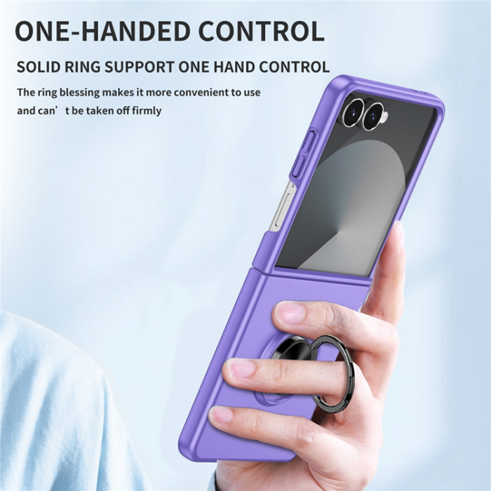 A-One Brand - Galaxy Z Flip 7 Mobilskal Rotatable Ring Kickstand - Lila