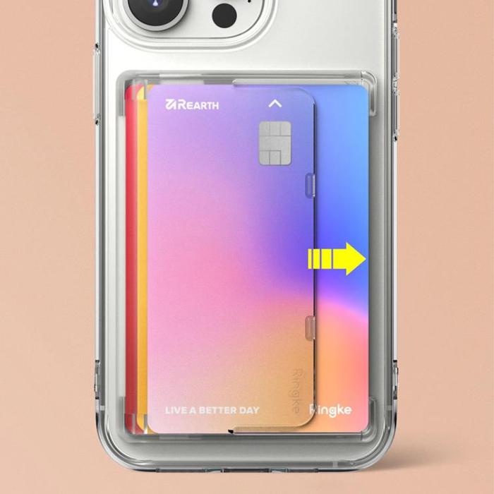 UTGATT1 - Ringke Side Slot Korthållare Smart Phone Plånbok - Transparent