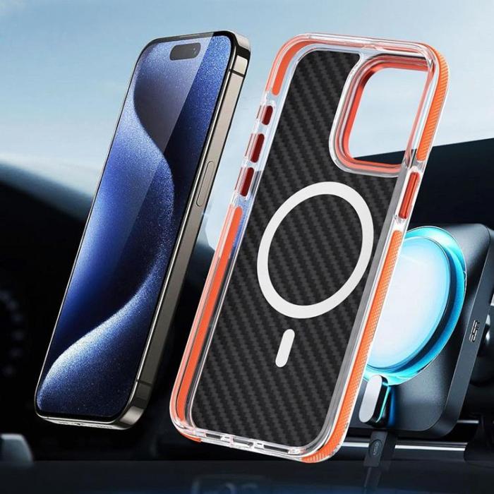 A-One Brand - iphone 16 Pro Mobilskal Megsafe Fiber - Orange