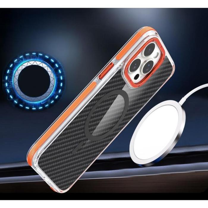 A-One Brand - iphone 16 Pro Mobilskal Megsafe Fiber - Orange