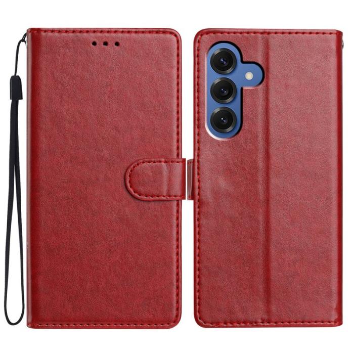 OEM - Samsung Galaxy S26 Plus Plånboksfodral Konstläder Ställfunktion - Röd