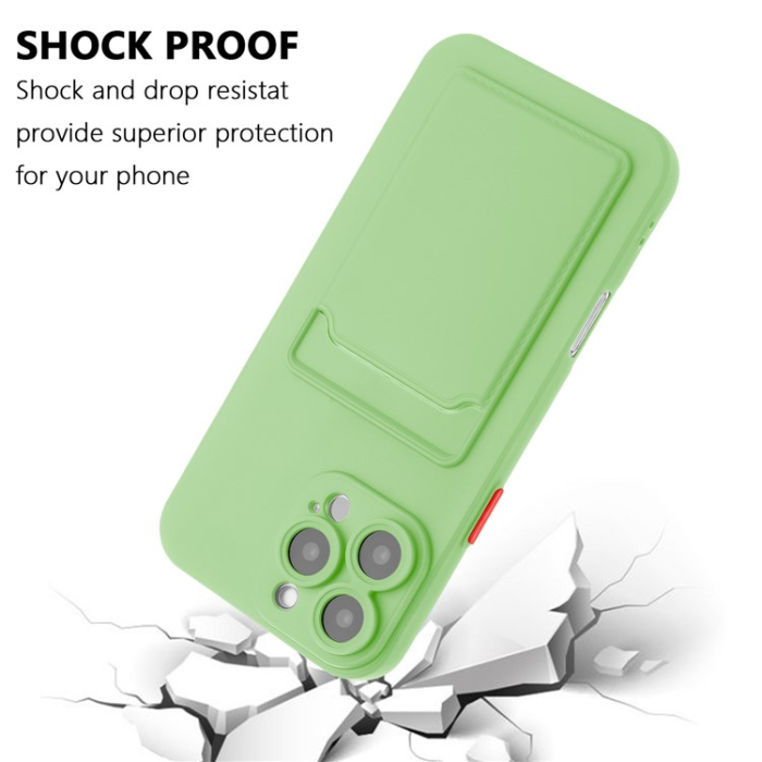 A-One Brand - iPhone 16 Pro Max Mobilskal Korthållare TPU - Matchagrön