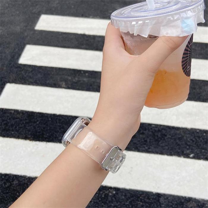 OEM - Apple Watch 4/5/6/7/8/SE (38/40/41mm) Silikon Armband - Clear