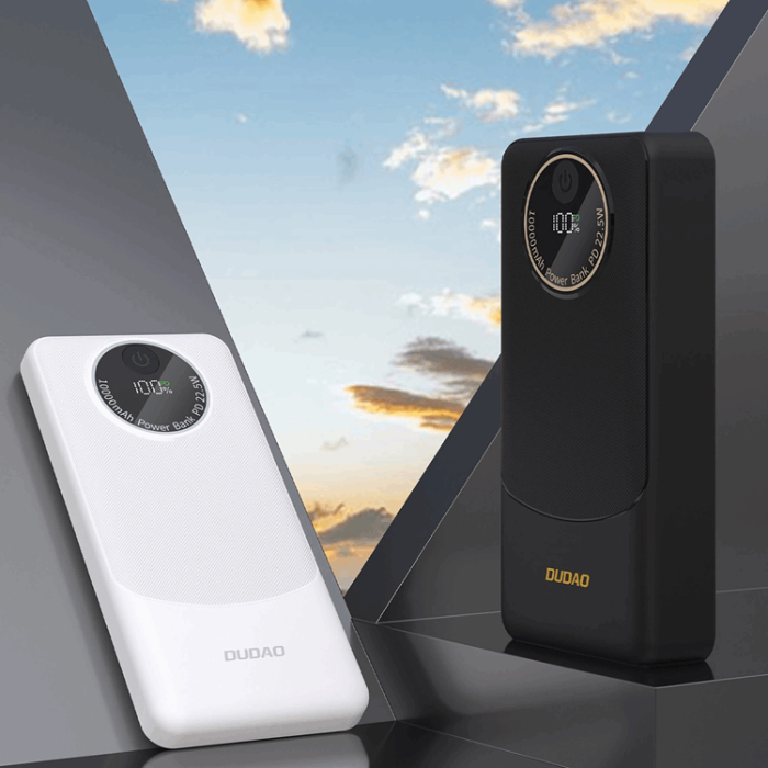 Dudao - Dudao Powerbank 10000mAh 22.5W K12 PD USB-A/USB-C - Svart