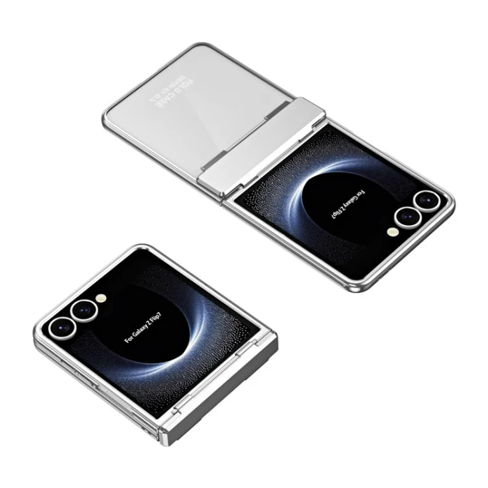 A-One Brand - Galaxy Z Flip 7 Mobilskal Electroplating med skärmskydd - Silver