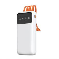Dudao - Dudao Powerbank 10000 mAh med USB-A USB-C och Lightning Kablar K6Pro - Vit