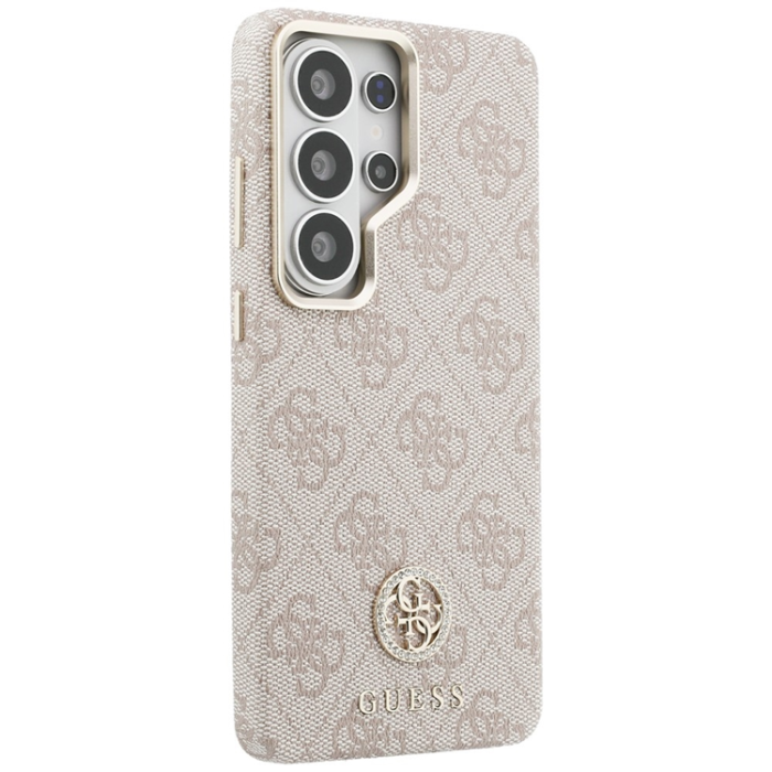 Guess - Guess Mobilskal För Galaxy S26 Ultra MagSafe 4G Rhinestone Round Logo - Rosa