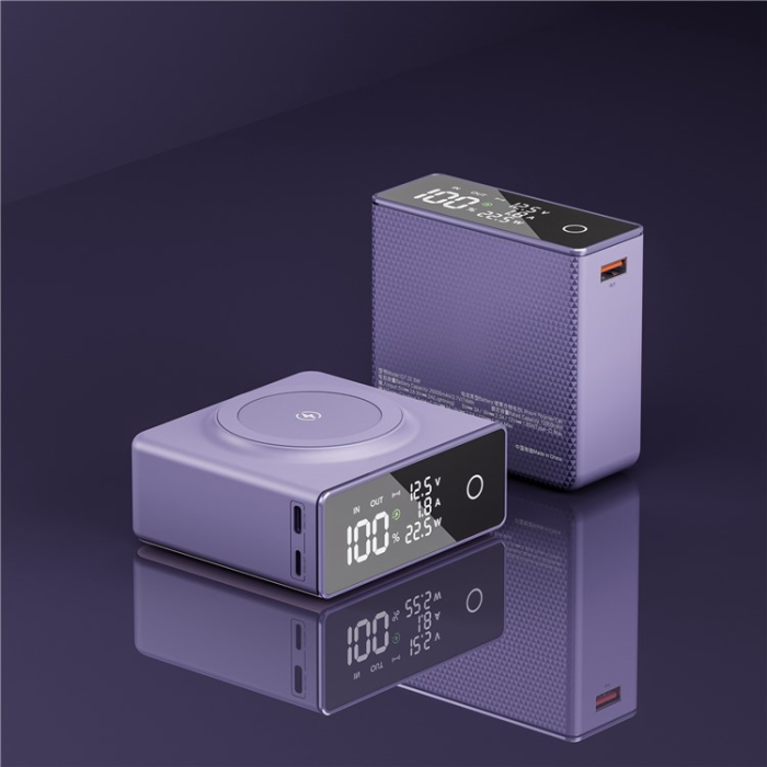 A-One Brand - Magsafe Powerbank 20000mAh Q7 15W Magnetic Trådlös - Lila