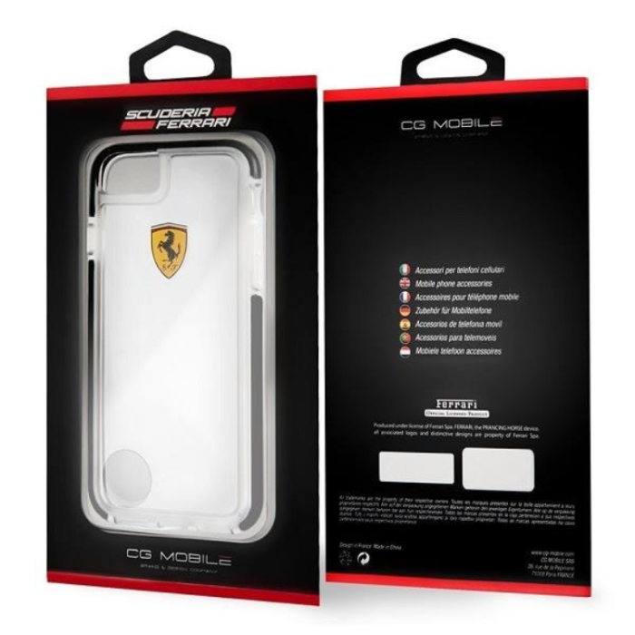 Ferrari - Ferrari iPhone 7/8/SE (2020/2022) Skal Shockproof - Transparent