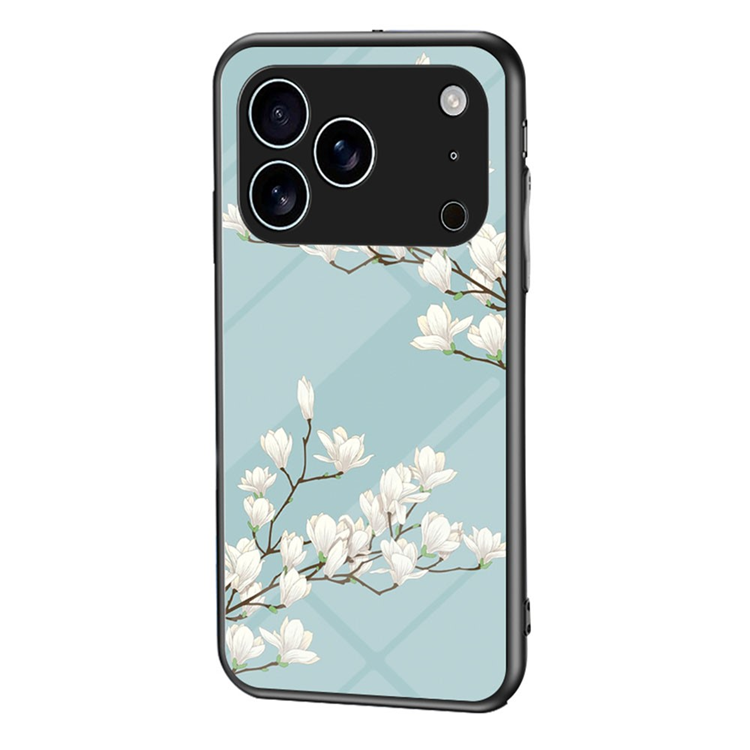 iPhone 17 Pro Max Mobilskal Floral Pattern TPU + Härdat Glas - Grön | 2353 | AlltMobil