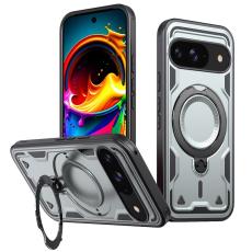 N/A - Mobilskal till Google Pixel 10/10 Pro Plast Milit&auml;rskydd Kickstand - Gr&aring;
