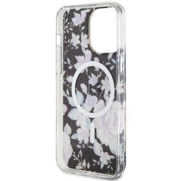 Guess - Guess iPhone 14 Pro Max Mobilskal MagSafe Flower - Svart