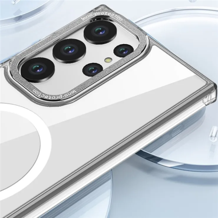 OEM - Galaxy S23 Ultra Mobilskal Magsafe Magnetic Hybrid - Silver