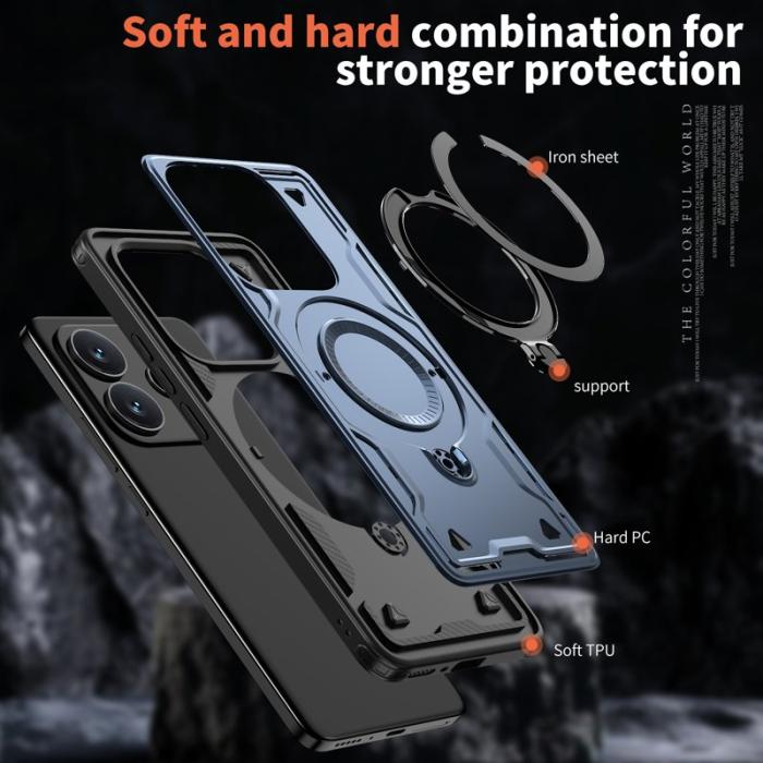 N/A - Mobilskal till Xiaomi Redmi Note 14 5G Plast Militärskydd - Blå